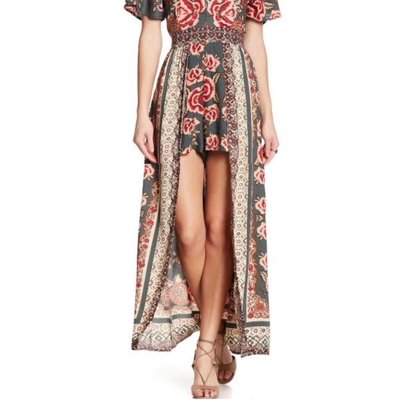 Maxi-romper. Green Floral Print. Sizes Medium & Large. Angie. NWT. - Picture 4 of 8